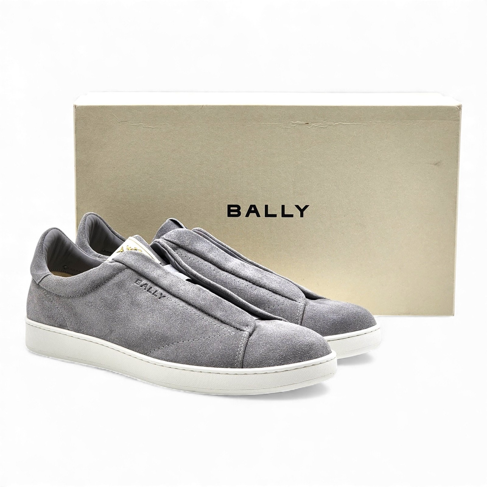 Bally Crest Romy Suede Slip-On Men’s Sneakers Gray - Nwb $400